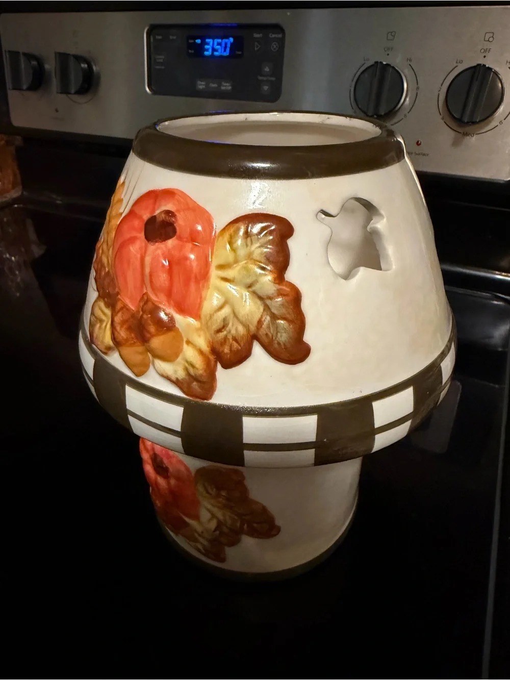 Autumn Harvest Pumpkin Ceramic candle holder
